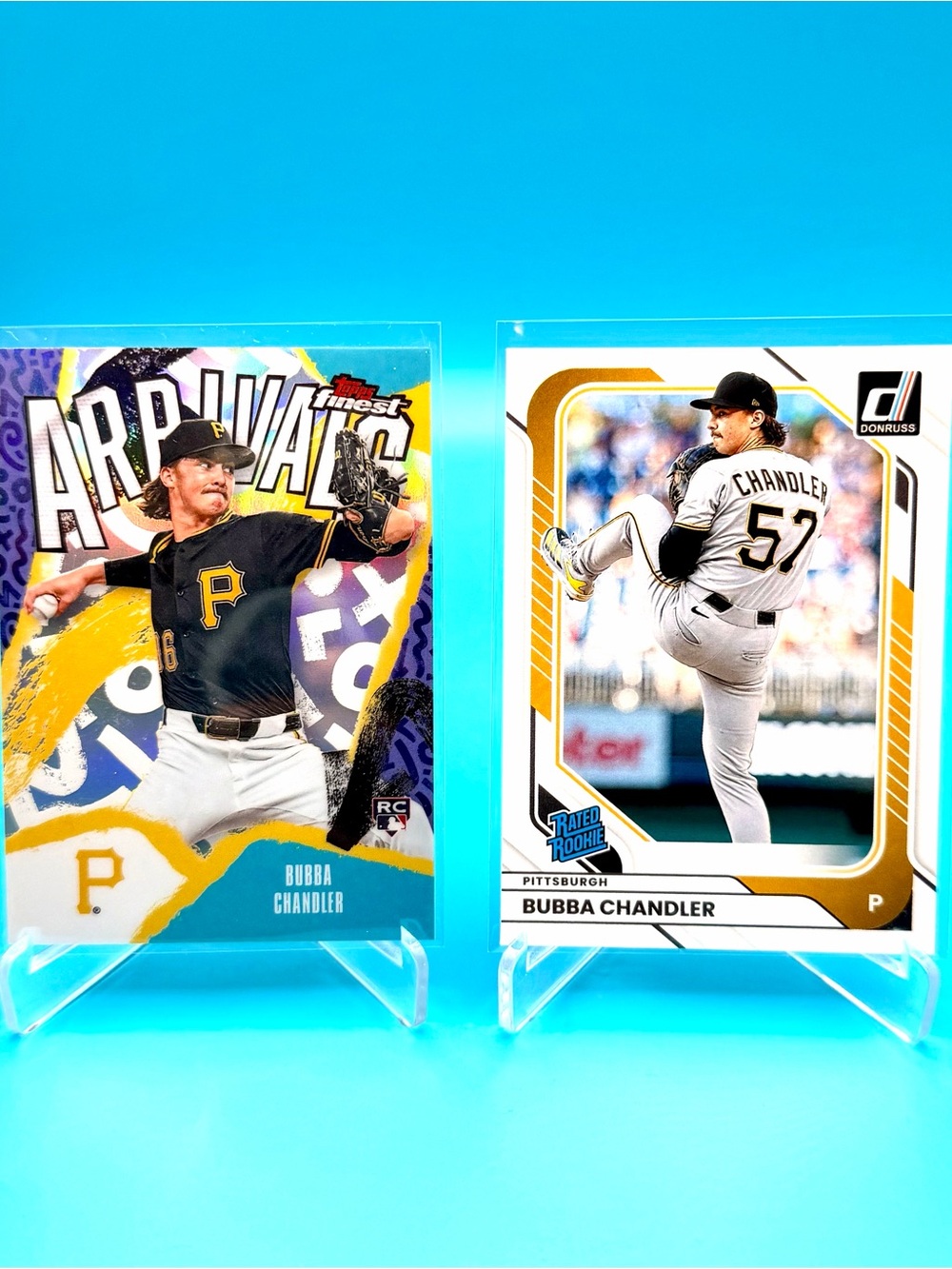 🔥Bubba Chandler Rookie Lot! Topps Finest Arrivals Refractor + Rated Rookie! 🤯